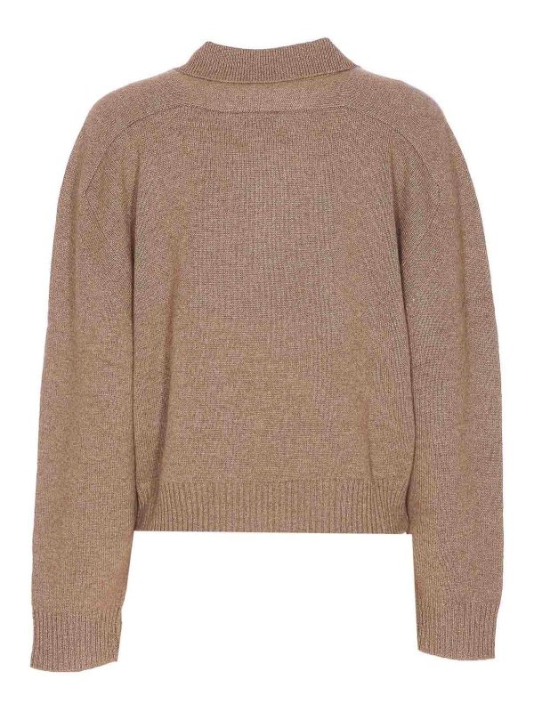 LOULOU STUDIO: Suéteres con cuello pico online - Suéter Cuello Redondo - Beis