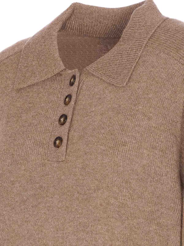 The Best Shops LOULOU STUDIO: Suéteres con cuello pico - Suéter Cuello Redondo - Beis