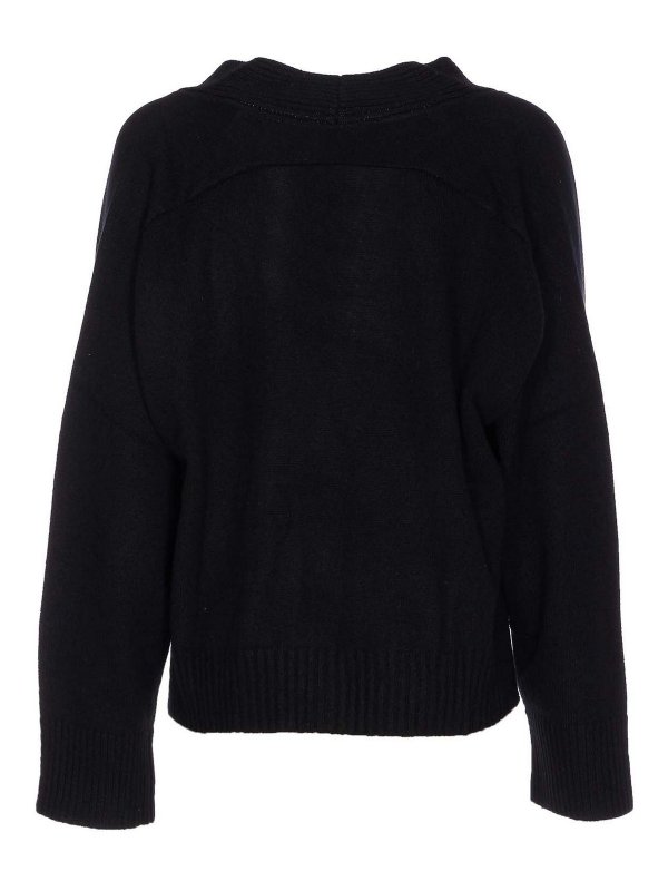 LOULOU STUDIO: cardigans online - Black Kaia Cardigan Buttons Closure