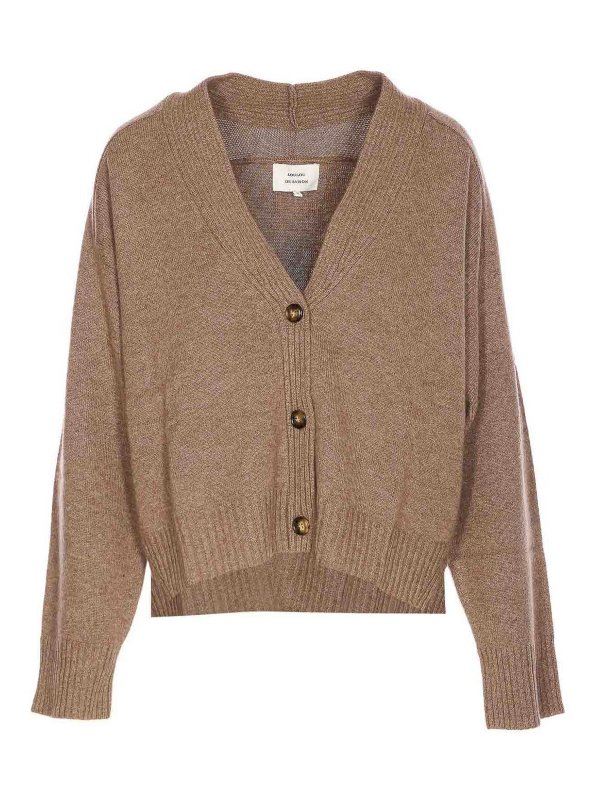 LOULOU STUDIO: cardigans - Beige Kaia Cardigan Buttons Closure