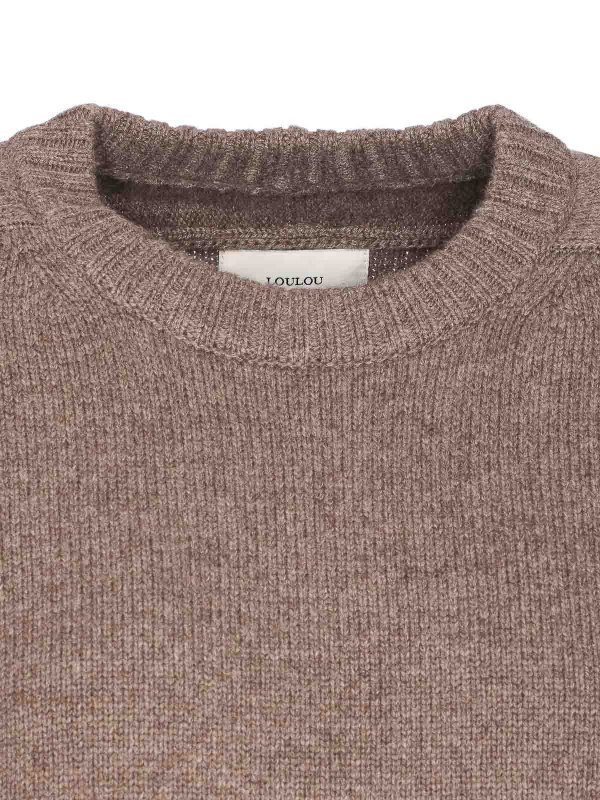 クルーネック - ベージュ shop online: LOULOU STUDIO