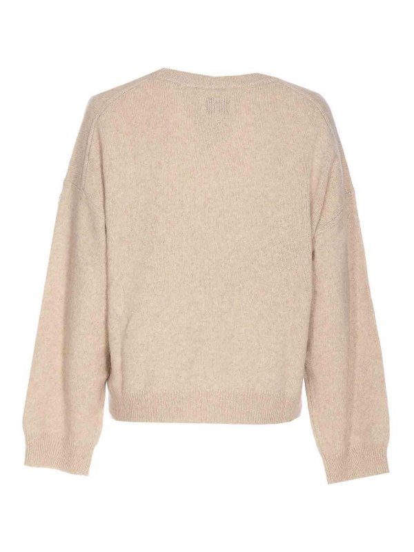 LOULOU STUDIO: Suéteres con cuello pico online - Suéter Cuello Redondo - Beis