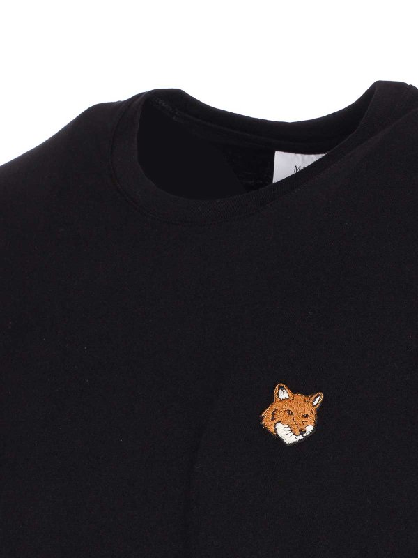 The Best Shops MAISON KITSUNÉ: t-shirt - T-shirt della testa della volpe nera