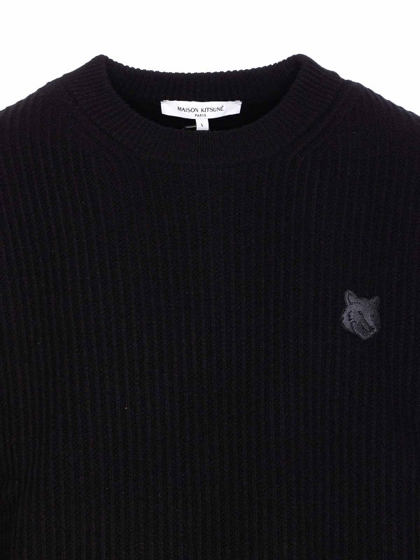 Pull Col Rond - Noir shop online: MAISON KITSUNÉ