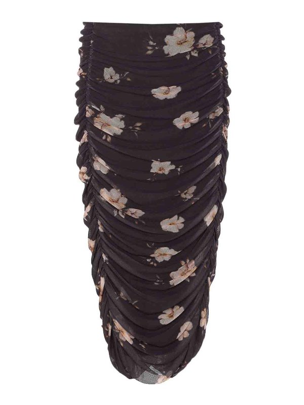 MAR DE MARGARITAS: ニーレングススカート＆ミディ丈 - 膝丈/ミディスカート - 黒