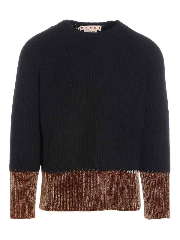 Marni: Suéteres con cuello pico - Suéter Cuello Redondo - Negro