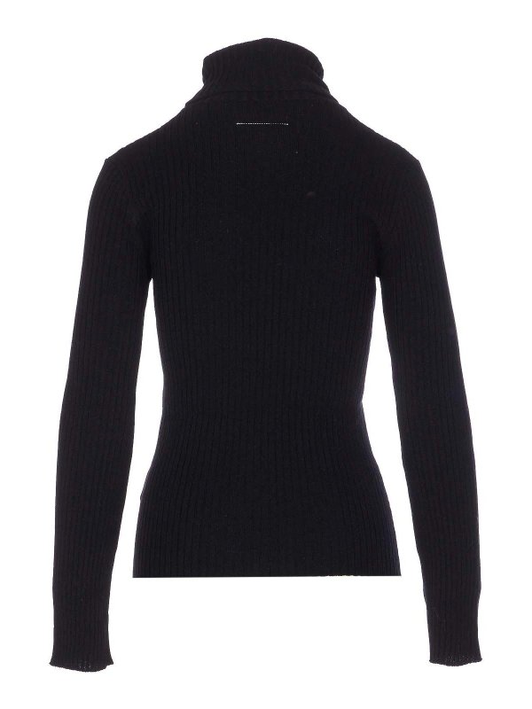 MM6 MAISON MARGIELA: crew necks online - Black Sweater