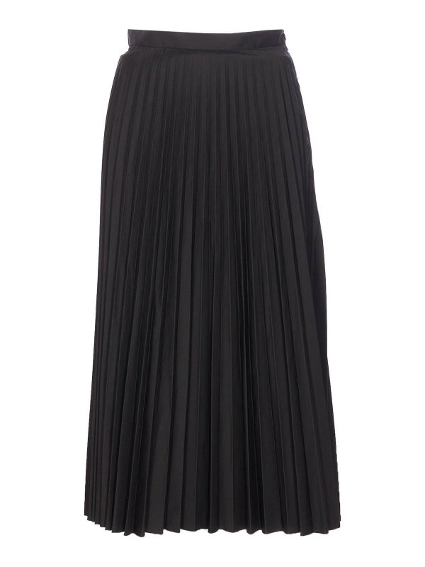 MM6 MAISON MARGIELA: Knee length skirts & Midi - Black Pleated Skirt