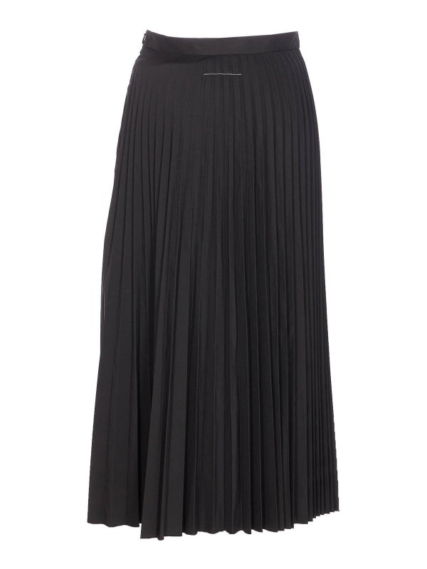 MM6 MAISON MARGIELA: Knee length skirts & Midi online - Black Pleated Skirt