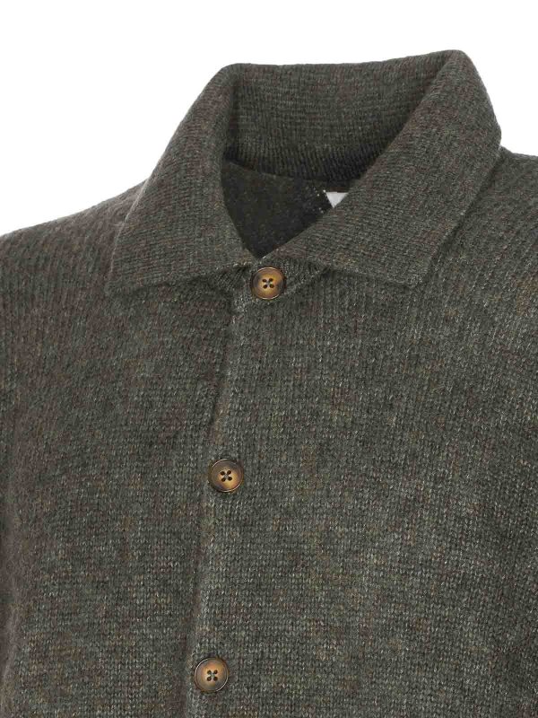 The Best Shops NN.07: cardigans - Green Viggo Cardigan Frontal Buttons Closure