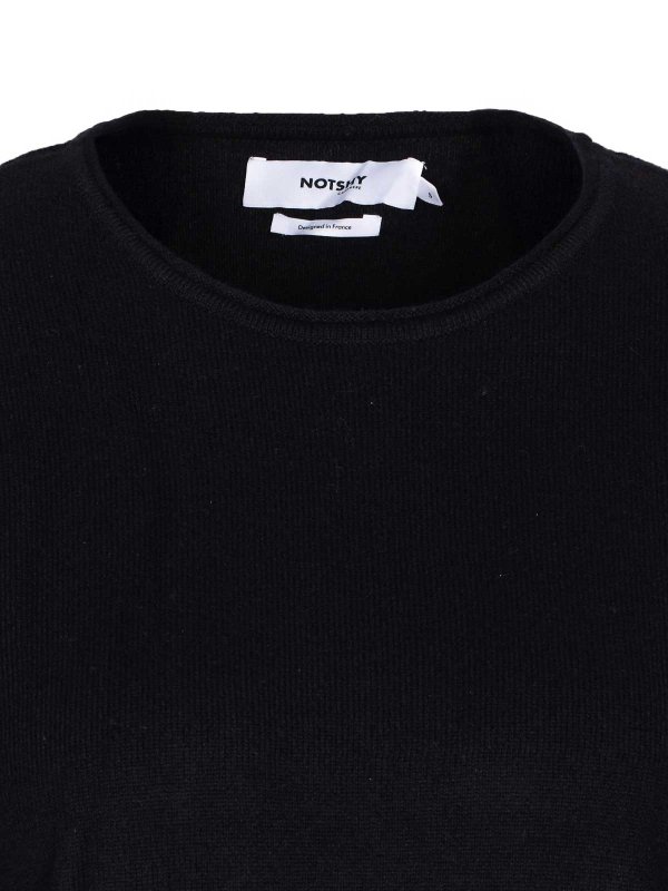 クルーネック - 黒 shop online: NOTSHY