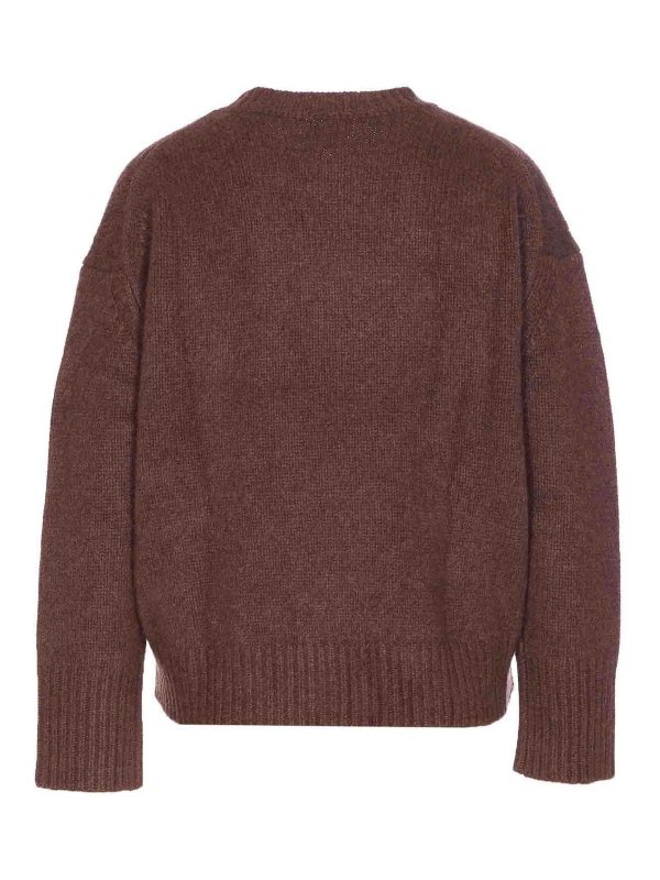 NOTSHY: maglia collo rotondo online - Maglione elisa marrone