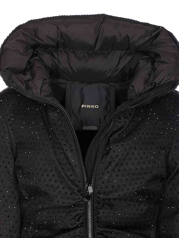 Black Nita Down Jacket Frontal Zip Closure shop online: Pinko