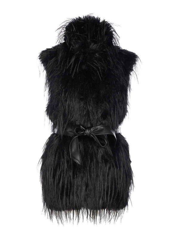 Pinko: vests - Neva Faux Fur Vest