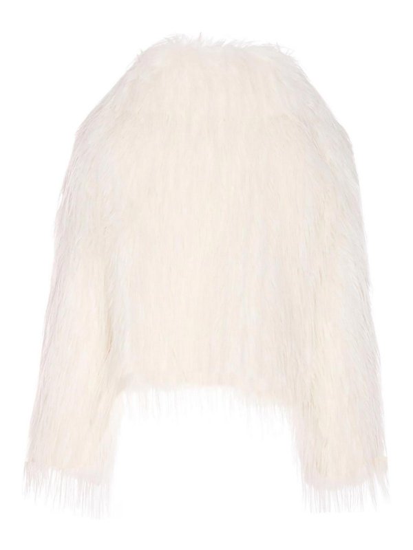 Pinko: Fur & Shearling Coats online - White Faux Fur Jacket