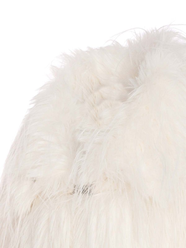 The Best Shops Pinko: Fur & Shearling Coats - White Faux Fur Jacket