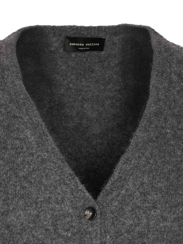 Grey Cashmere Cardigan shop online: ROBERTO COLLINA