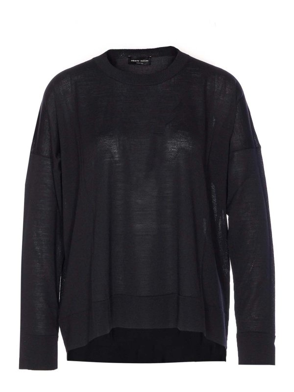 ROBERTO COLLINA: crew necks - Black Sweater