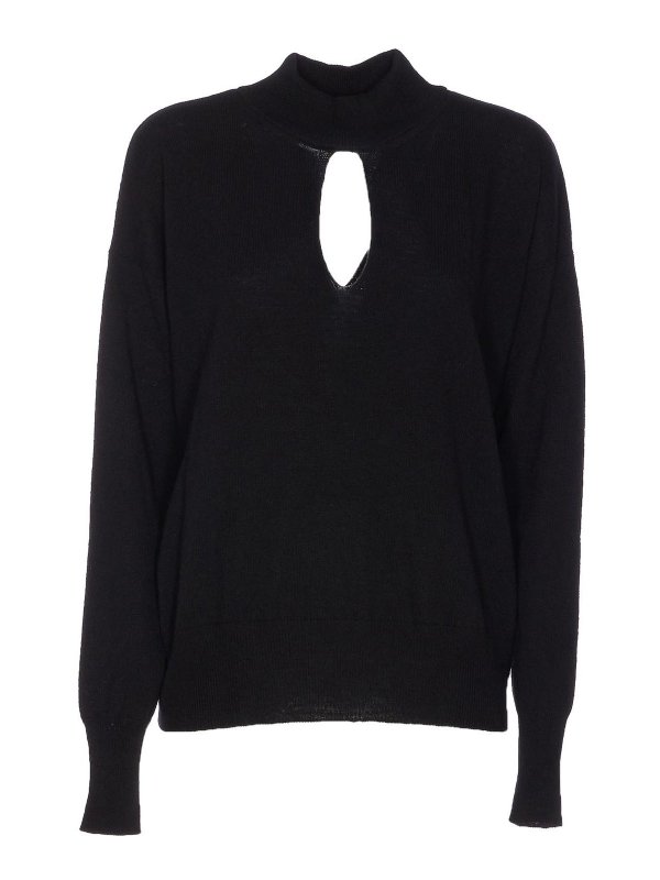 ROBERTO COLLINA: Suéteres con cuello pico - Suéter Cuello Redondo - Negro