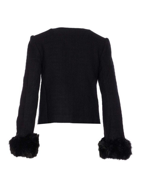 Self Portrait: Fourrure online - Manteau En Fourrure - Noir