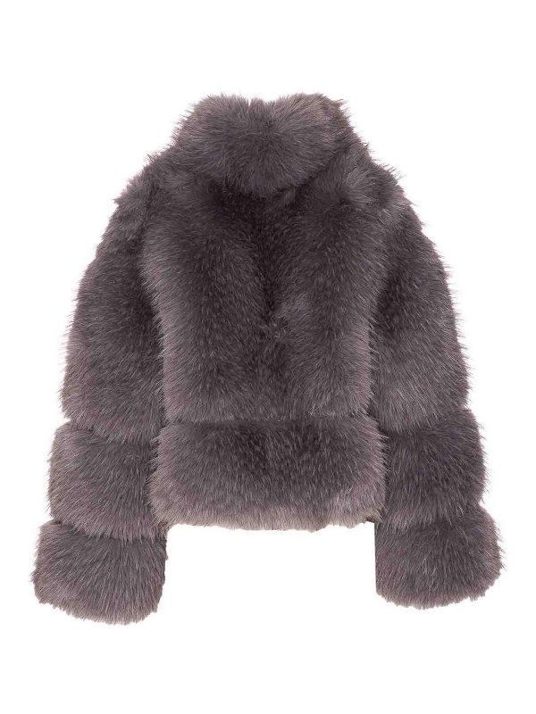 S.W.O.R.D 6.6.44: Fur & Shearling Coats online - Grisaille Grey Faux Fur Jacket