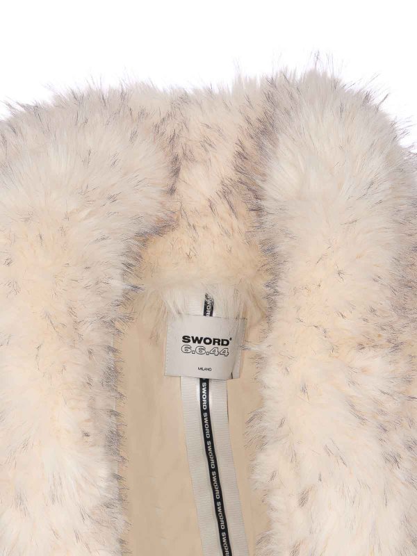 White Snow Faux Fur Jacket Hook Closure shop online: S.W.O.R.D 6.6.44