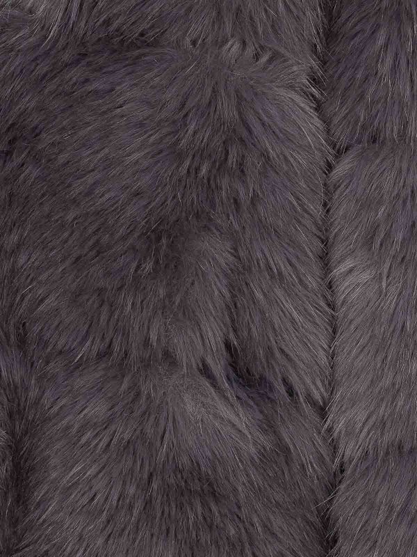 The Best Shops S.W.O.R.D 6.6.44: Fur & Shearling Coats - Grey Faux Fur Jacket Frontal Hook Closure