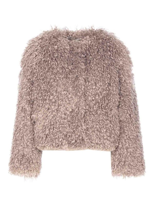 TAGLIATORE: casual jackets - Grey Perla Jacket Frontal Hook Closure