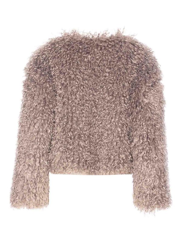 TAGLIATORE: casual jackets online - Grey Perla Jacket Frontal Hook Closure