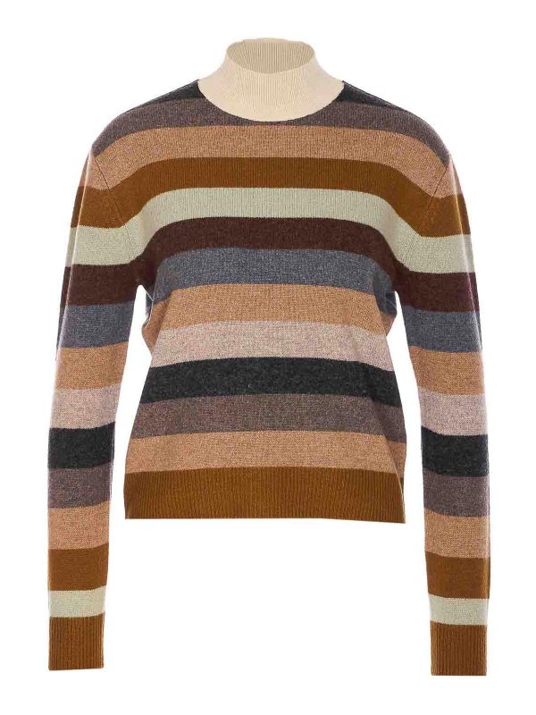 TORY BURCH: crew necks - Multicolor Merino Sweater