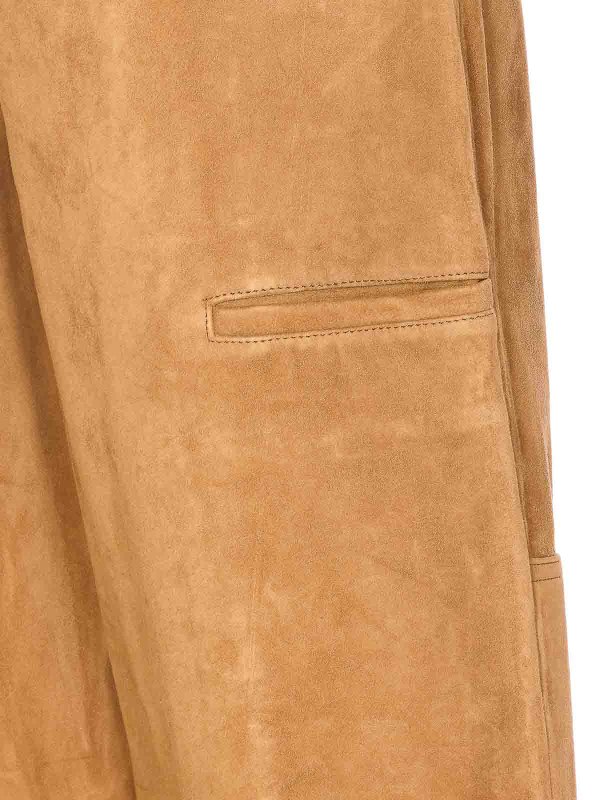 The Best Shops TORY BURCH: leather trousers - Beige suede pants