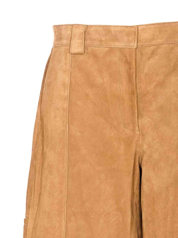 Beige suede pants shop online: TORY BURCH