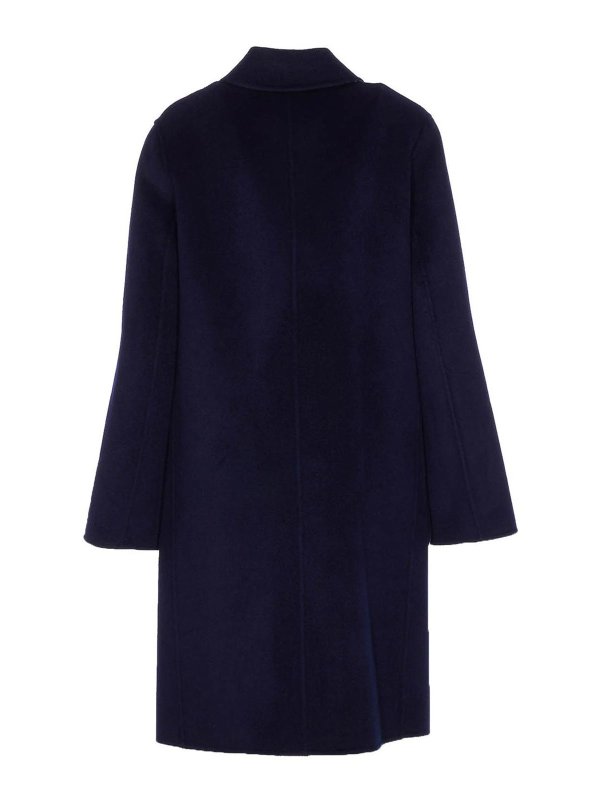 TORY BURCH: short coats online - Blue Reversible Coat