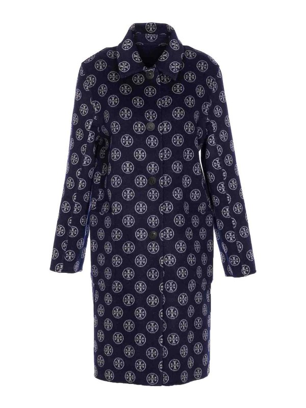 Blue Reversible Coat shop online: TORY BURCH