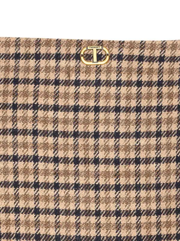 The Best Shops TWINSET: gonne al ginocchio  e longuette - Gonna di controllo beige di controllo