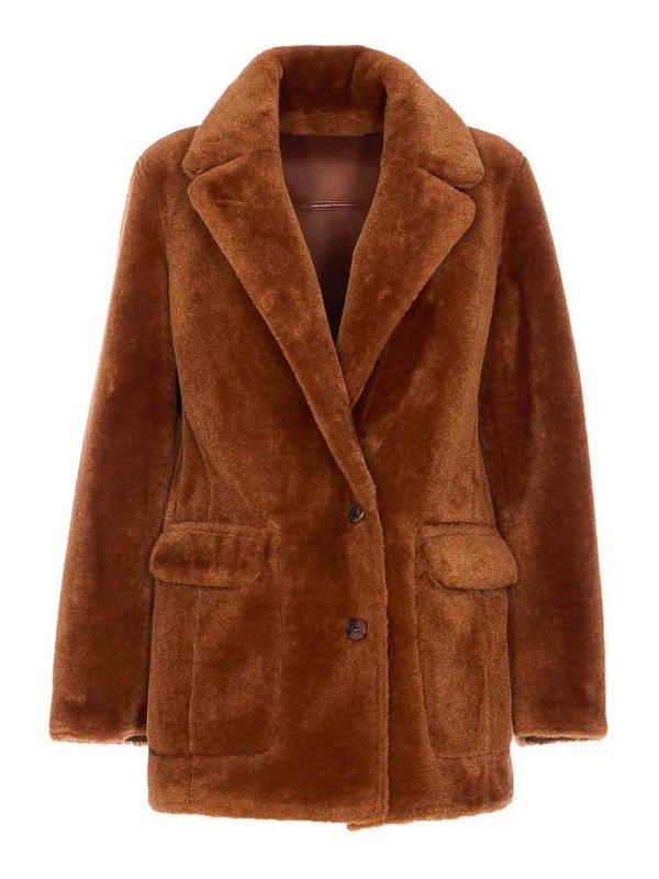 URBANCODE: 毛皮＆シアリングコート - 毛皮/ムートンコート - ブラウン