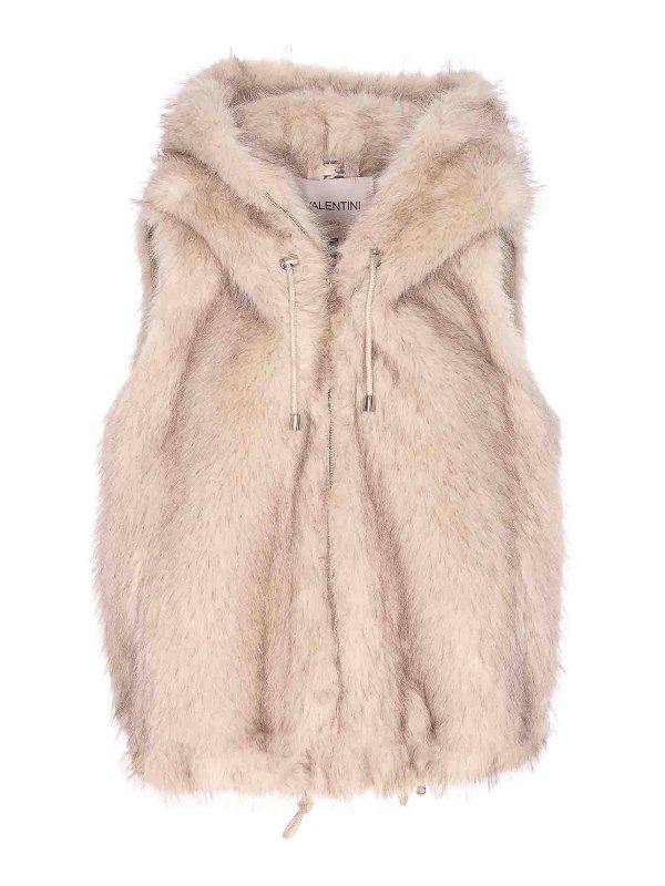 VALENTINI 1972: Abrigos de borreguito y piel  - Abrigo De Piel - Blanco