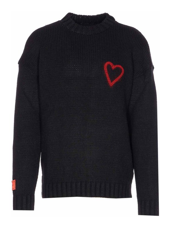 VISION OF SUPER: Strickpullover mit Rundhalsausschnitt - Rundhalspullover - Schwarz