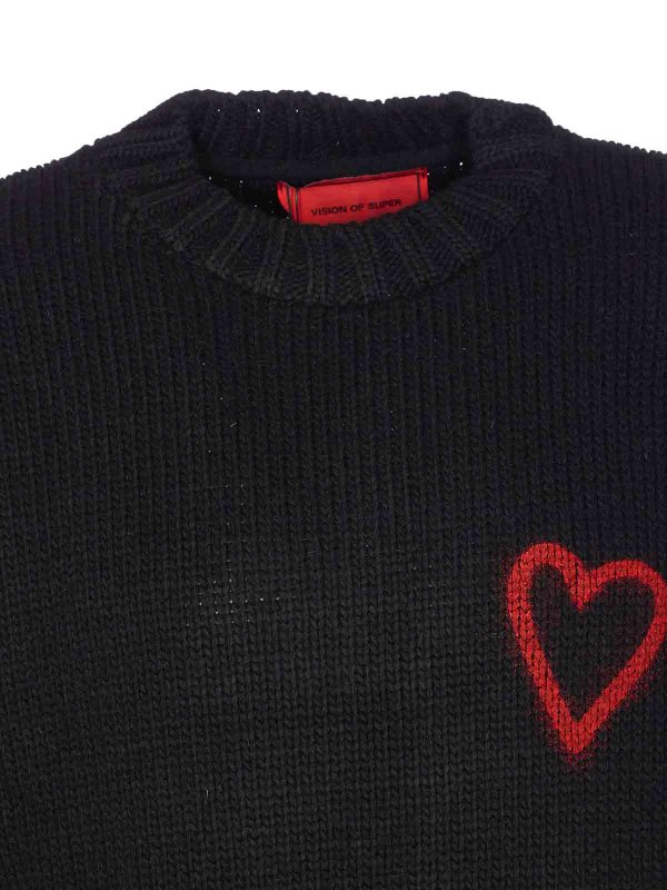 Rundhalspullover - Schwarz shop online: VISION OF SUPER