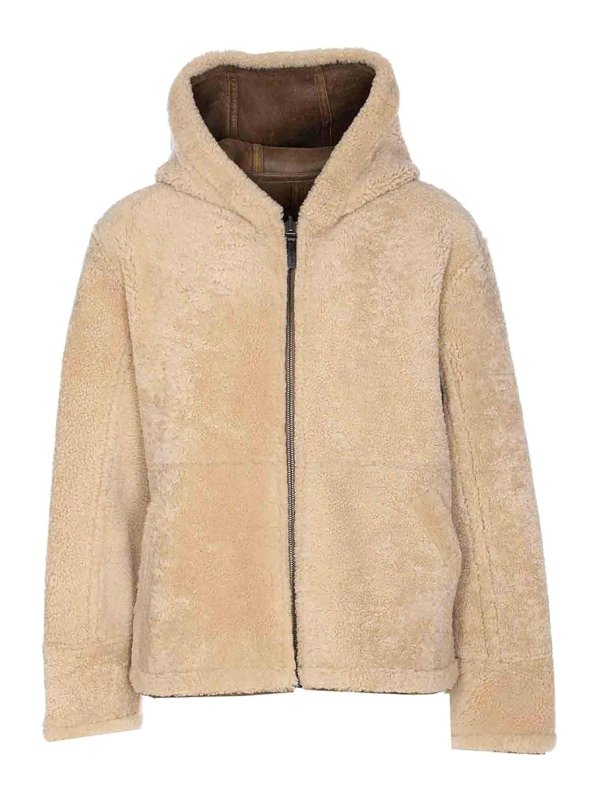 YVES SALOMON: Fur & Shearling Coats - Reversible Aviateur Shearling Jacket