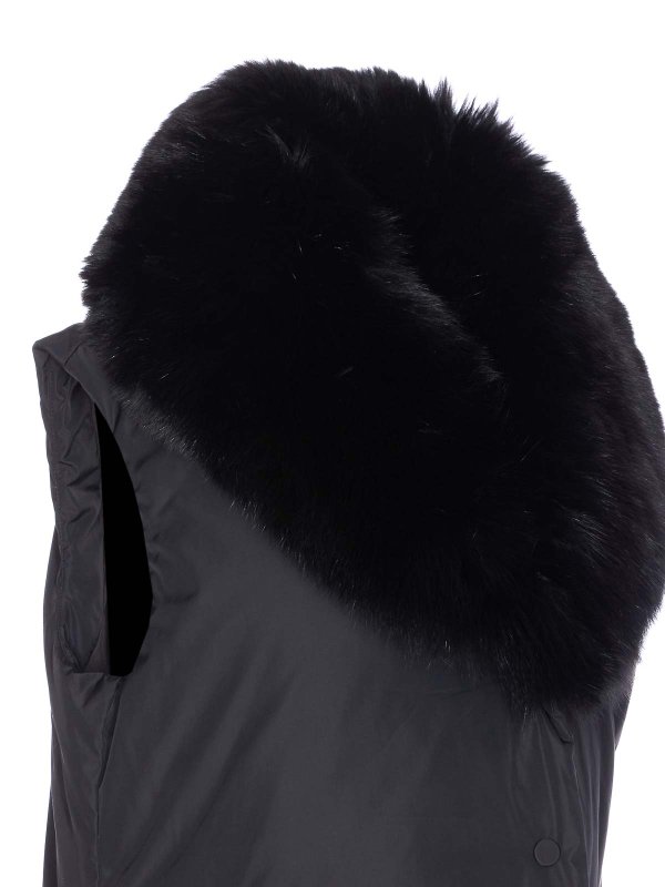 The Best Shops YVES SALOMON: padded jackets - Black Padded Vest Frontal Buttons Closure
