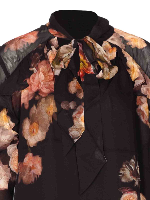 Russet Flora Hypnotic Flutter Blouse shop online: ZIMMERMANN