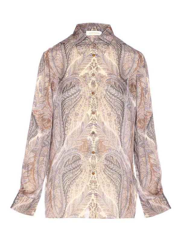 ZIMMERMANN: shirts - Denim Paisley Hypnotic Shirt