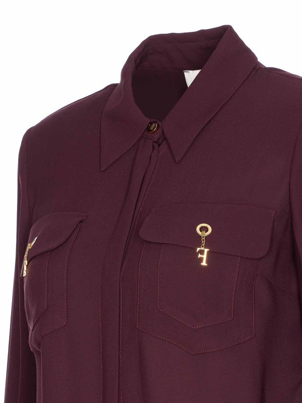 The Best Shops ELISABETTA FRANCHI: shirts - Bordeaux Shirt Frontal Buttons Closure