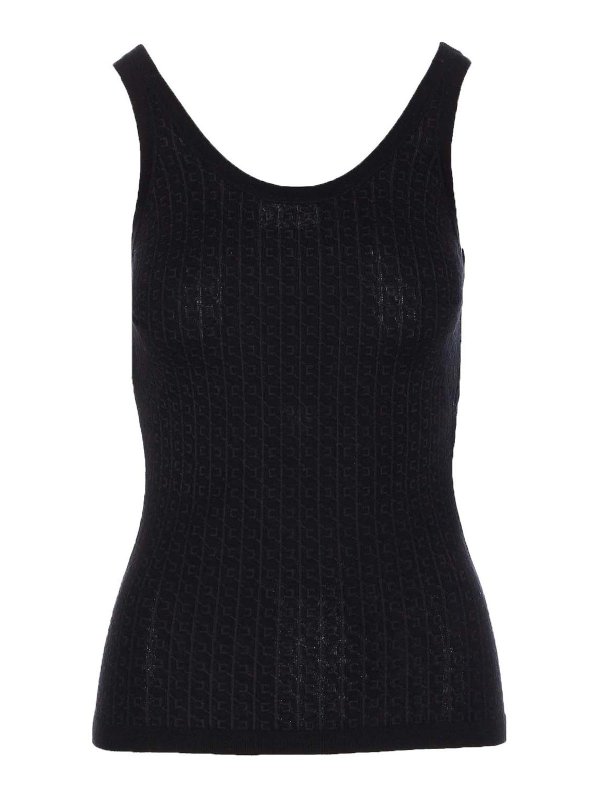 ELISABETTA FRANCHI: トップス＆タンクトップ - トップ/タンクトップ - 黒