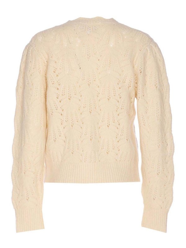 Isabel Marant Etoile: cardigans online - Etoile White Knitted Cardigan Buttons Closure