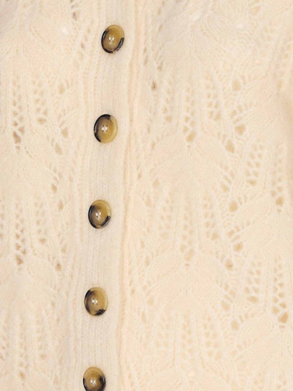 The Best Shops Isabel Marant Etoile: cardigans - Etoile White Knitted Cardigan Buttons Closure