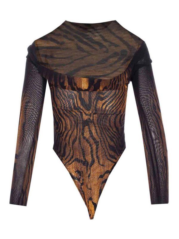 JEAN PAUL GAULTIER: Tops & Tank tops online - The Wood Print Longsleeves Top