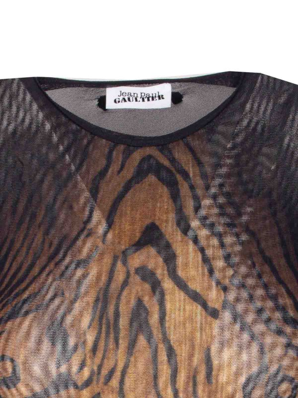 The Wood Print Longsleeves Top shop online: JEAN PAUL GAULTIER