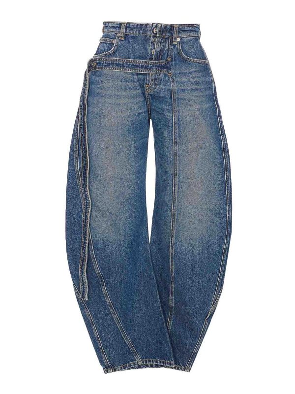 JEAN PAUL GAULTIER: jeans bootcut - Jeans a vita bassa blu vintage